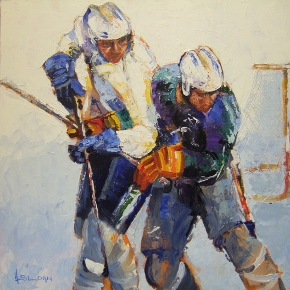 Ice Hockey Painting by Irish Artist Hamilton Sloan