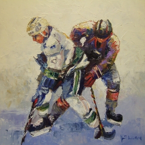 Irish Art Depicting Canadian Ice Hockey game