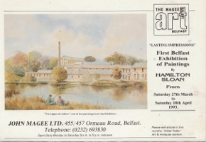 advert from the Ulster Tatler for Hamilton Sloan solo exhibition at the Magee Gallery