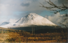 Mount Errigal County Donegal covered with snow
