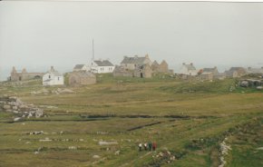 photo of derelict buildings houses and cottages on Gola island north west Donegal